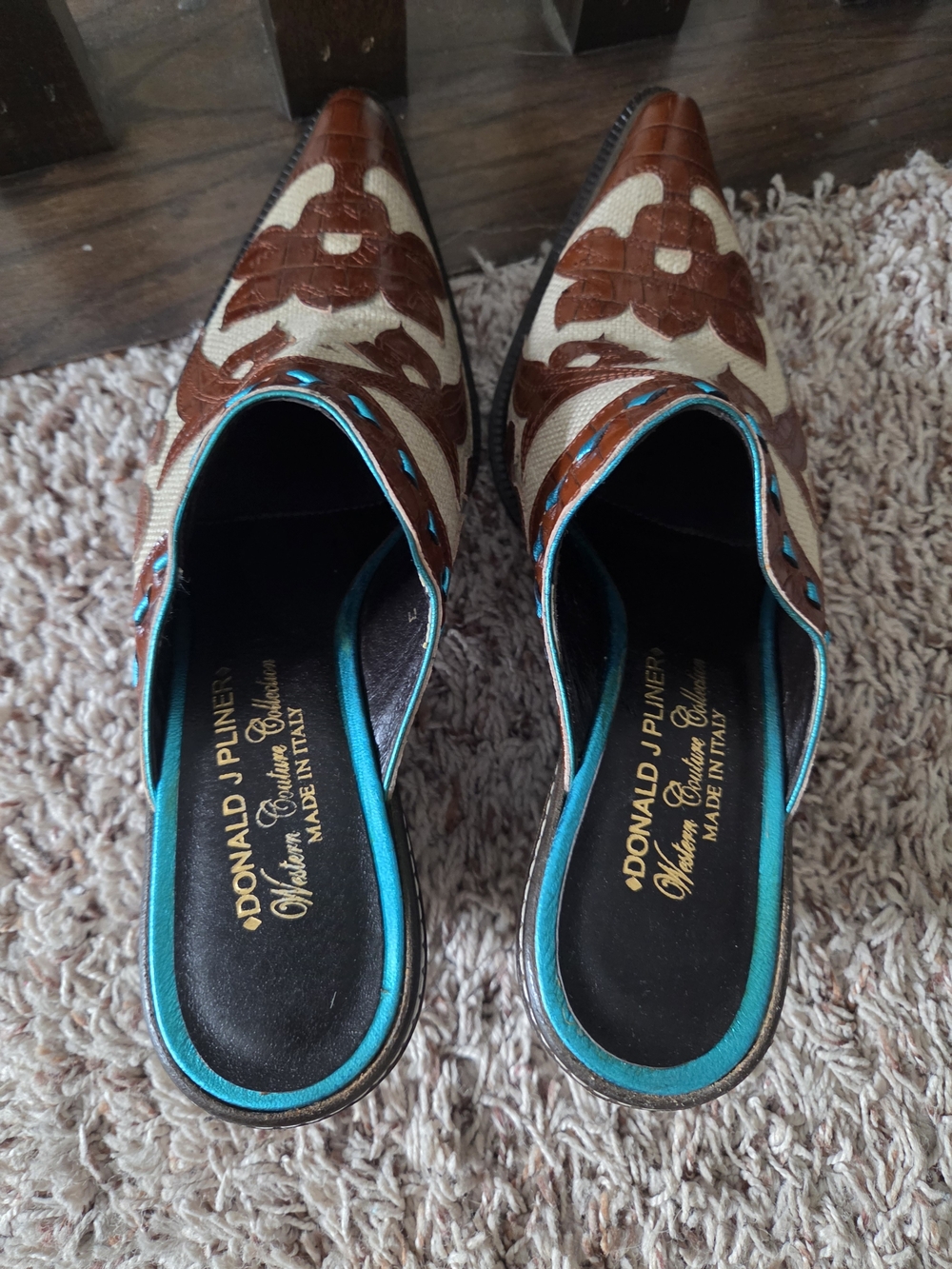 Donald J. Pliner Western Couture Leather Slip-On Shoes - Picture 6 of 7